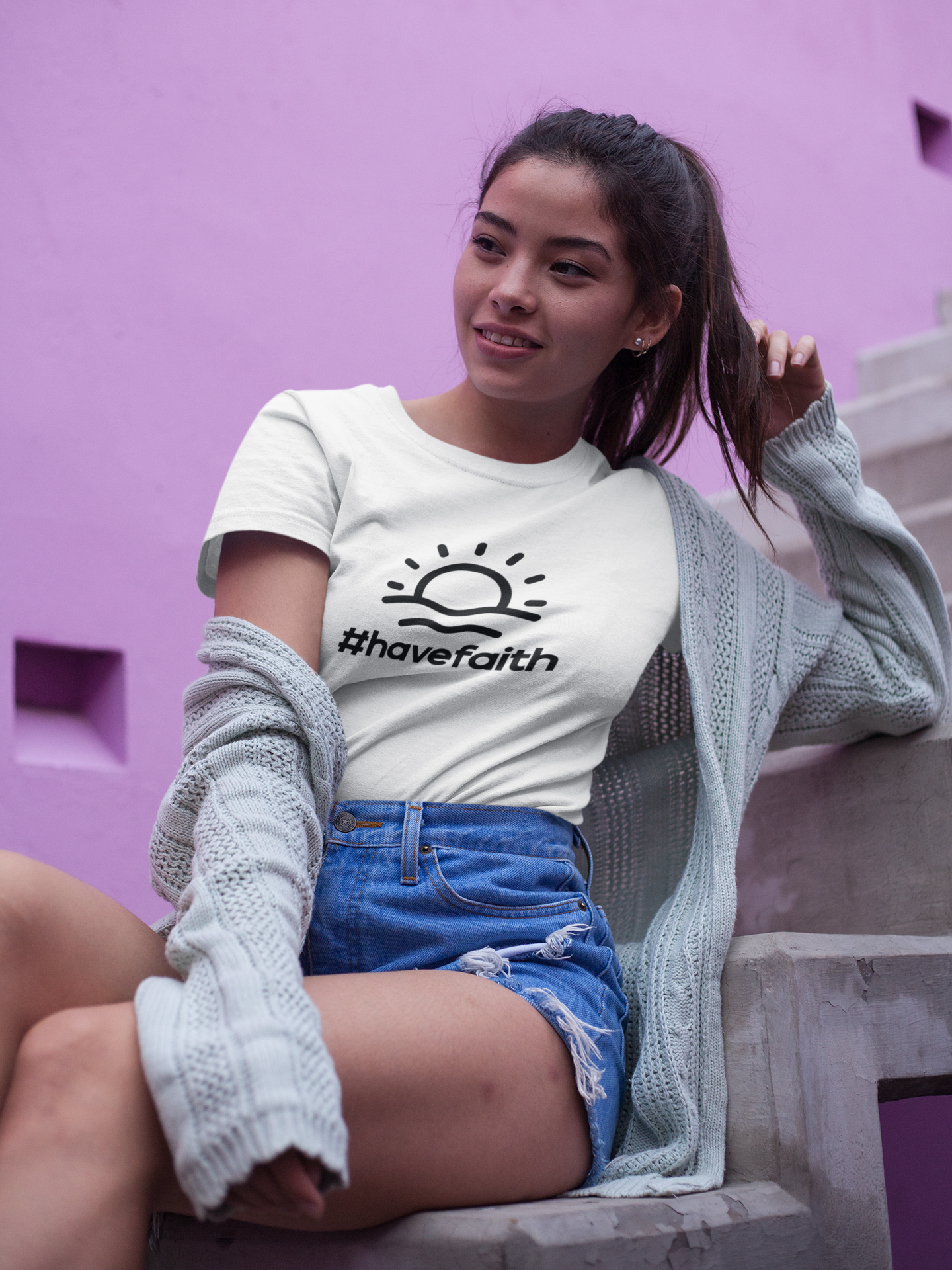 Unisex Garment-Dyed T-Shirt - #havefaith Motivational Tee for Everyday Inspiration