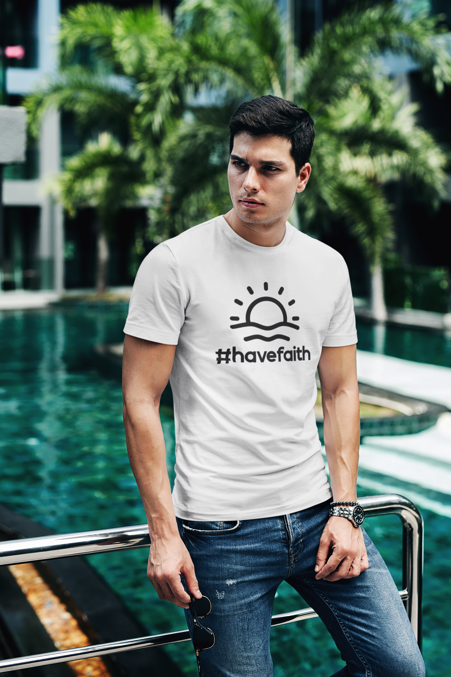 Unisex Garment-Dyed T-Shirt - #havefaith Motivational Tee for Everyday Inspiration