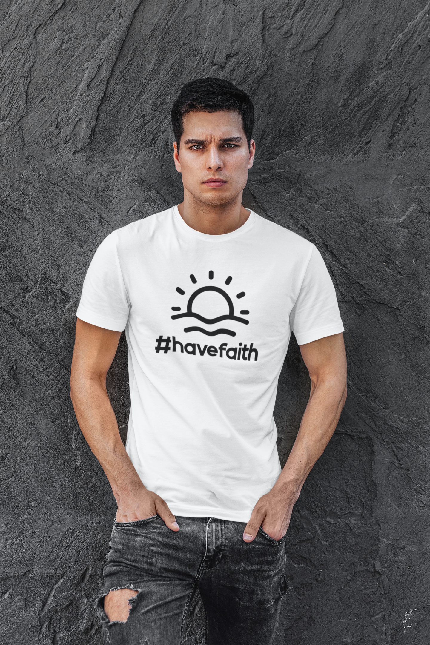 Unisex Garment-Dyed T-Shirt - #havefaith Motivational Tee for Everyday Inspiration