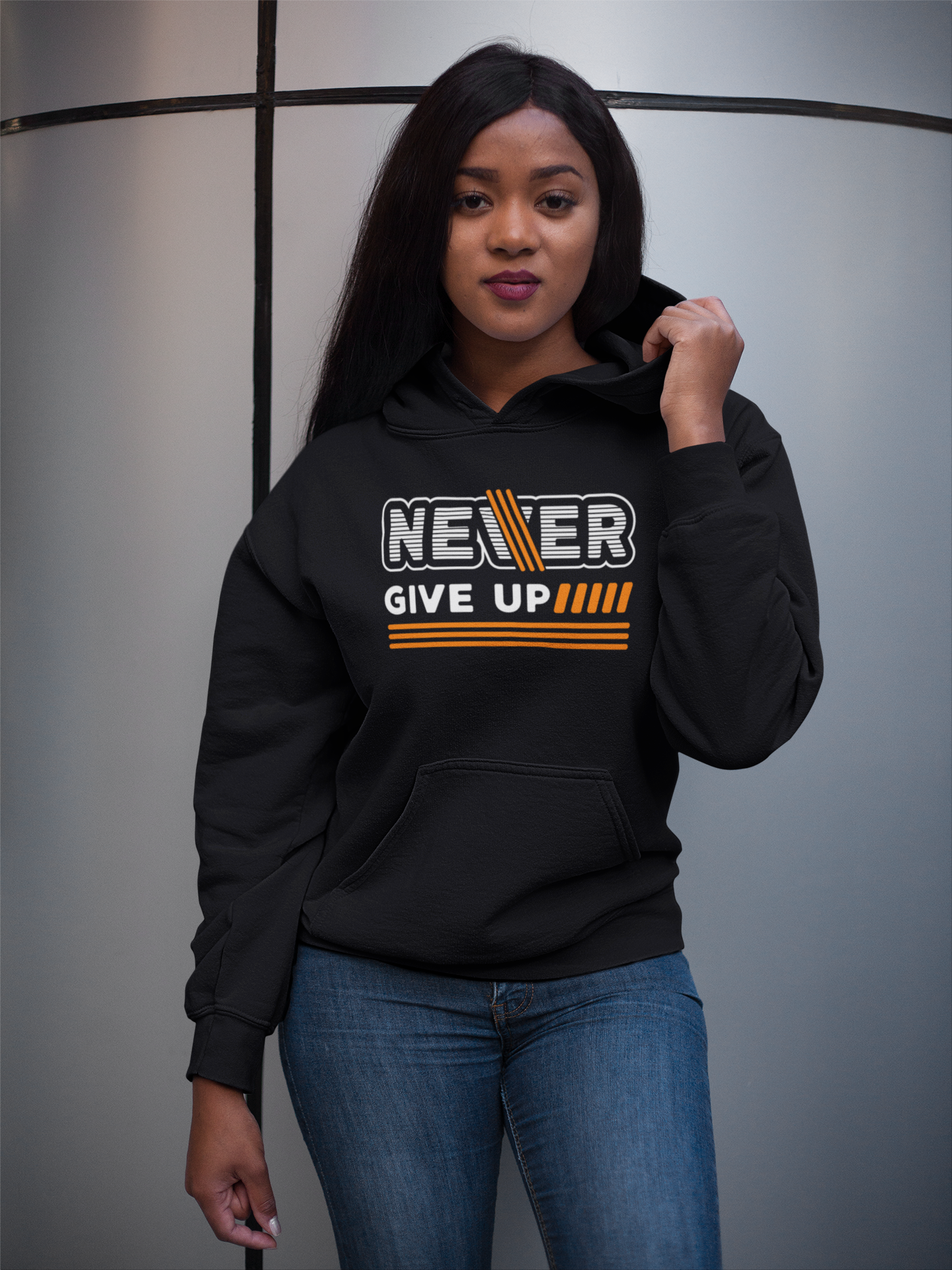 Motivational Hoodie - Never Give Up Collection