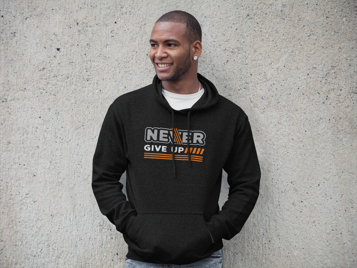 Motivational Hoodie - Never Give Up Collection