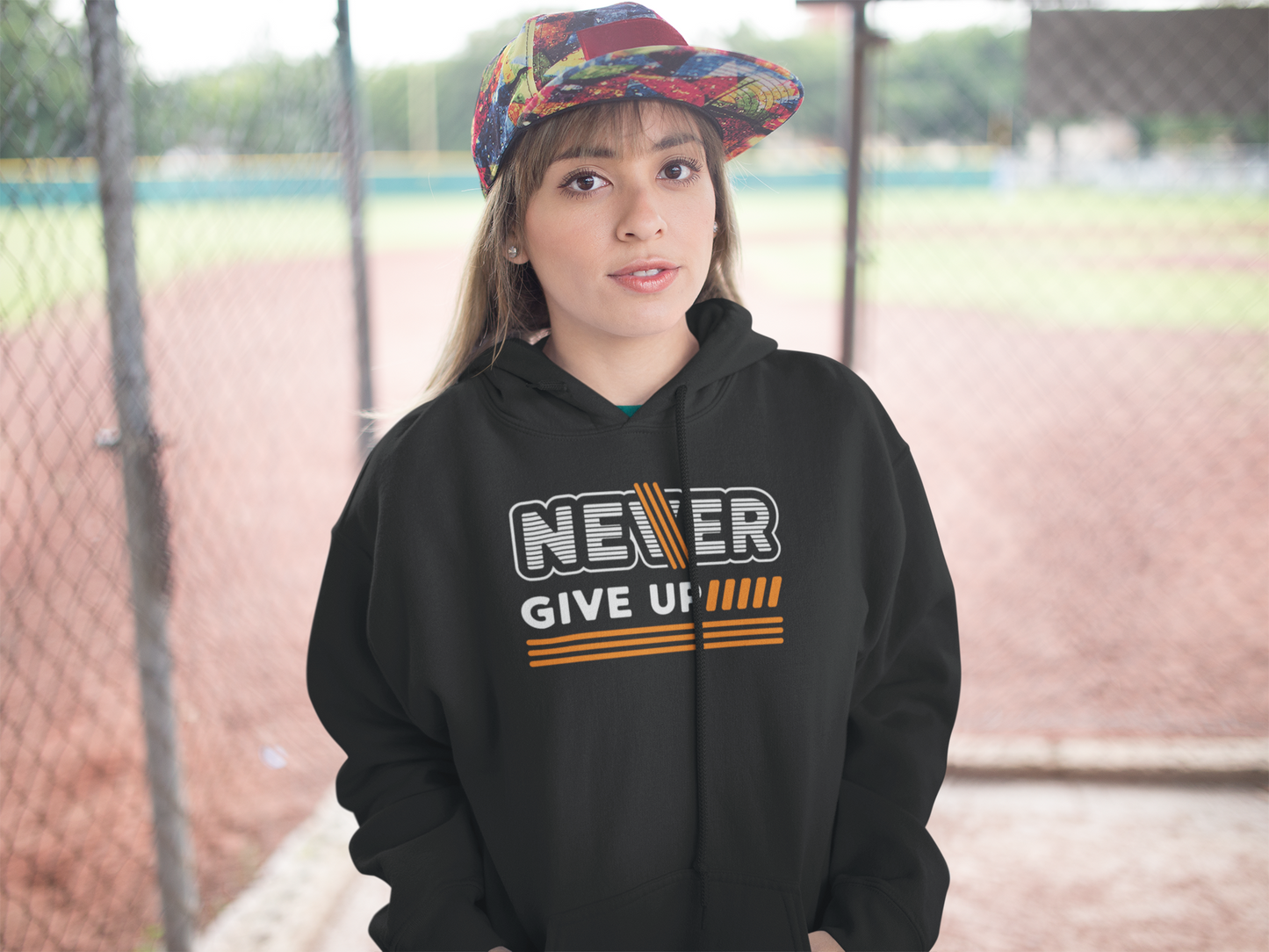 Motivational Hoodie - Never Give Up Collection