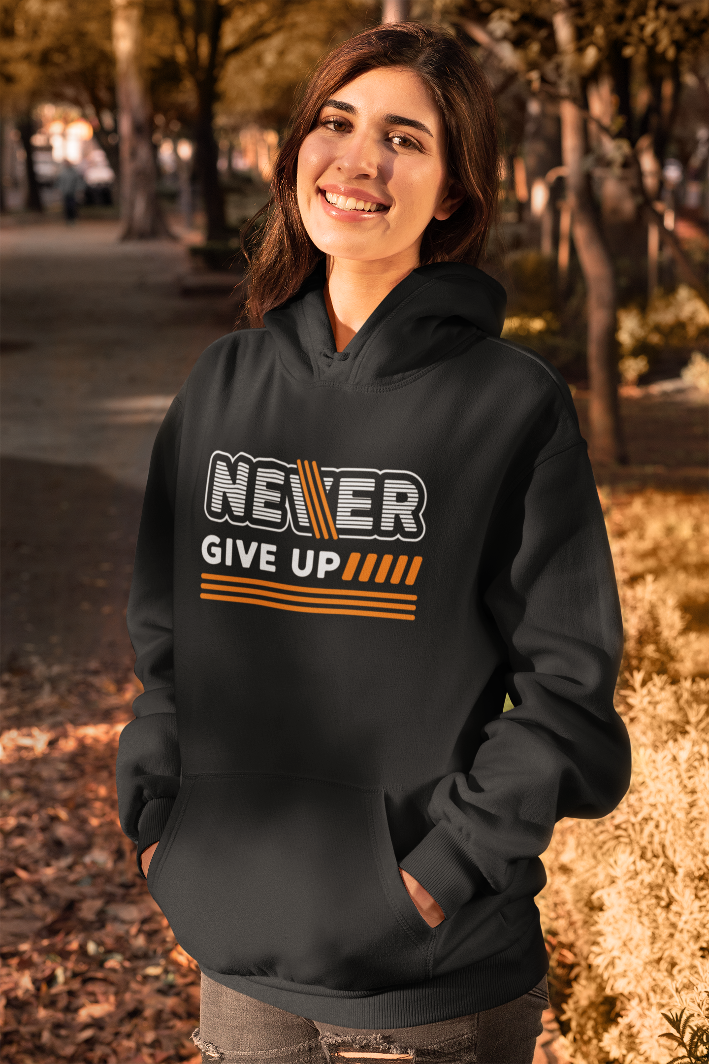 Motivational Hoodie - Never Give Up Collection