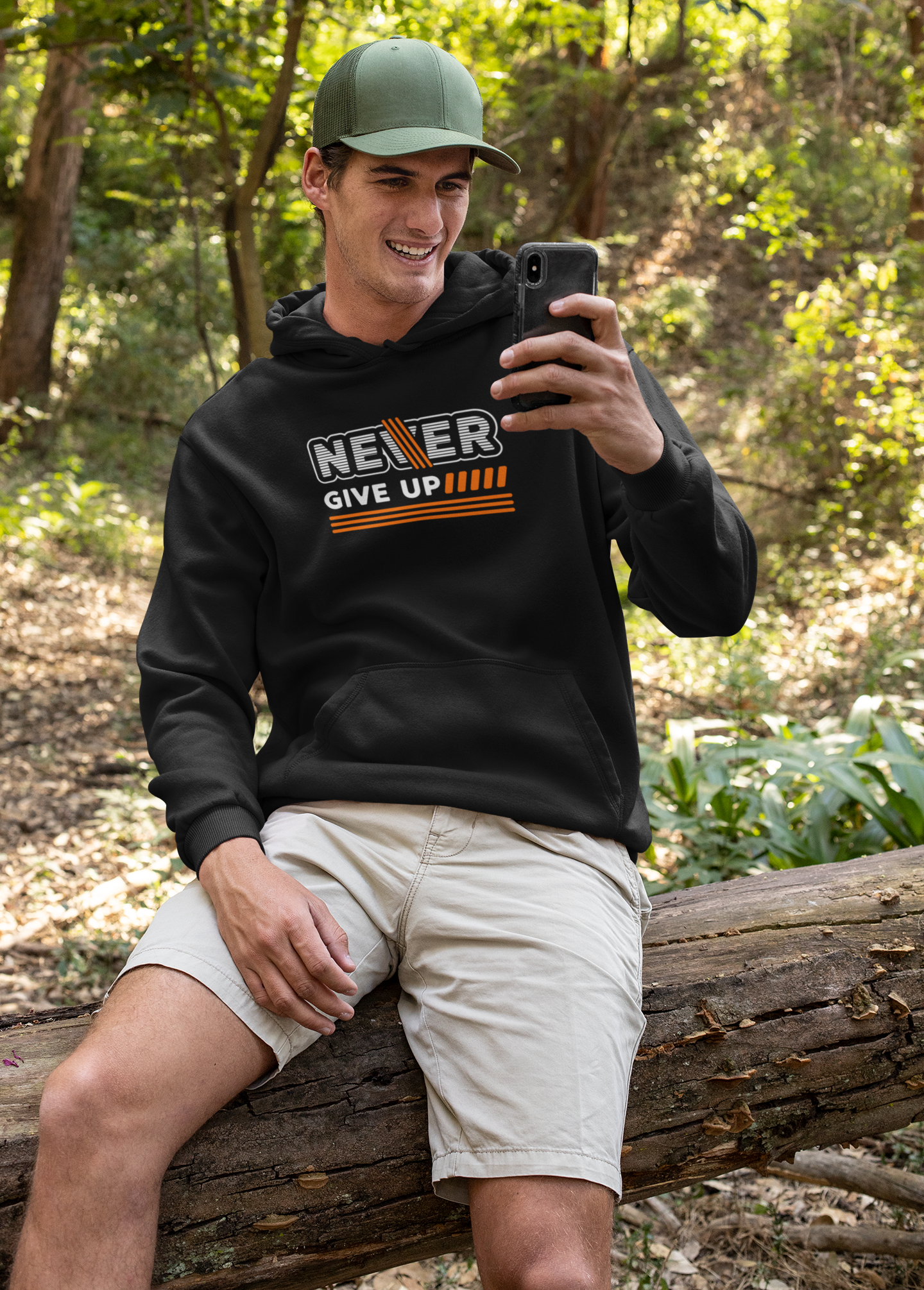 Motivational Hoodie - Never Give Up Collection