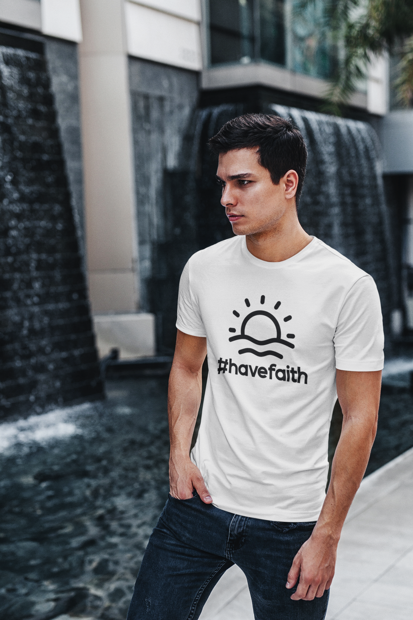 Unisex Garment-Dyed T-Shirt - #havefaith Motivational Tee for Everyday Inspiration