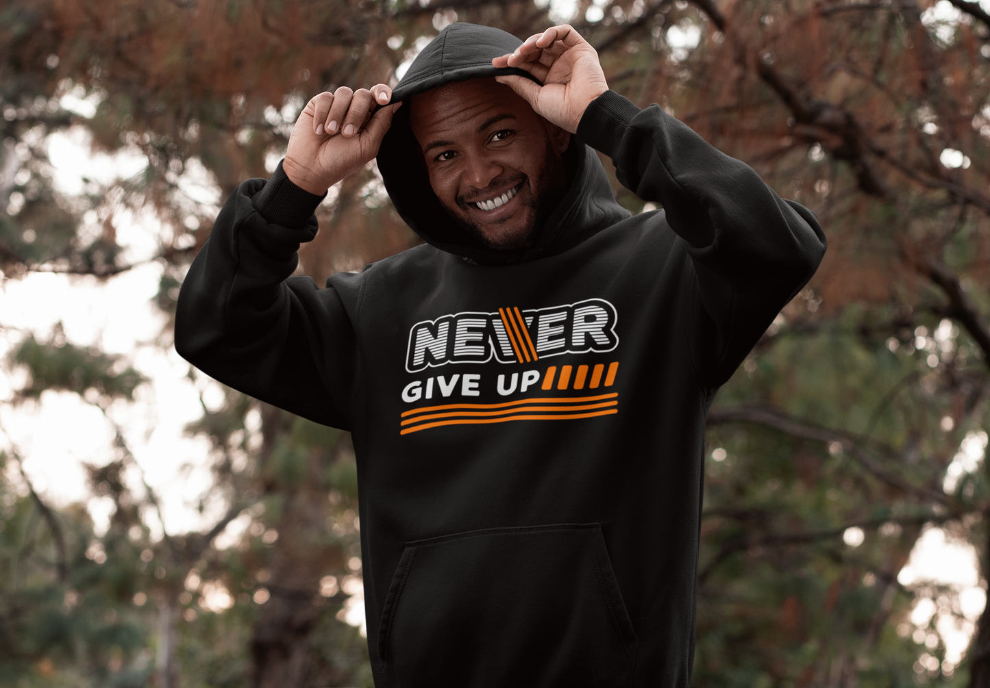 Motivational Hoodie - Never Give Up Collection